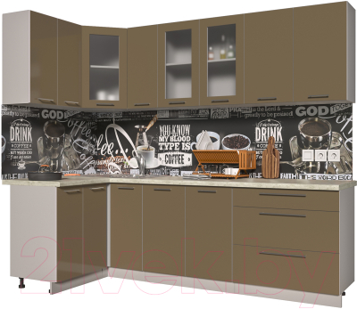 Готовая кухня Интерлиния Мила Пластик 1.2x2.5 - фото