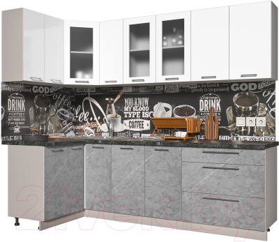 Кухонный гарнитур Интерлиния Мила Пластик 1.2x2.5 - фото