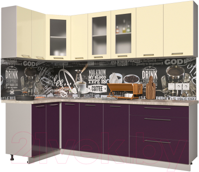 Готовая кухня Интерлиния Мила Пластик 1.2x2.5 - фото