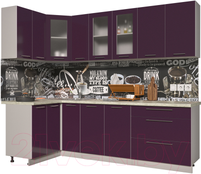 Готовая кухня Интерлиния Мила Пластик 1.2x2.5 - фото