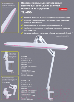 Настольная лампа ArtStyle TL-406CCTW