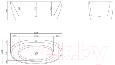 Ванна акриловая BelBagno BB404-1700-800