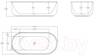 Ванна акриловая BelBagno BB401-1700-800