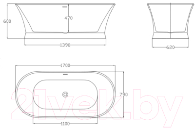 Ванна акриловая BelBagno BB402-1700-790