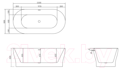 Ванна акриловая BelBagno BB405-1500-800