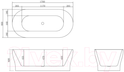 Ванна акриловая BelBagno BB405-1700-800