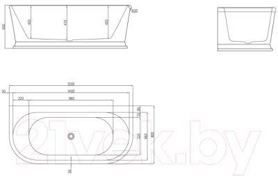 Ванна акриловая BelBagno BB408-1500-800