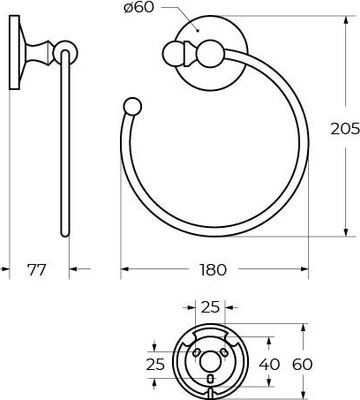 Кольцо для полотенца Art&Max Antic Crystal AM-E-2680SJ-Cr
