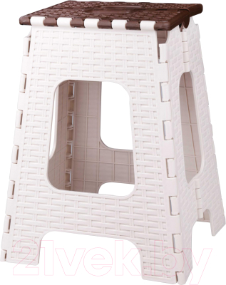 Табурет складной Альтернатива Плетенка большой / М7093 (бежевый/коричневый) - фото