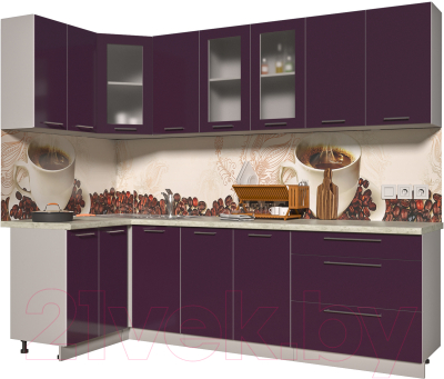 Готовая кухня Интерлиния Мила Пластик 1.2x2.6 - фото