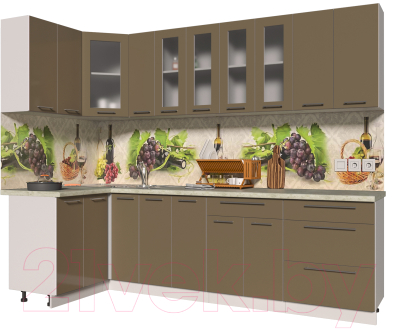 Готовая кухня Интерлиния Мила Пластик 1.2x2.7 - фото