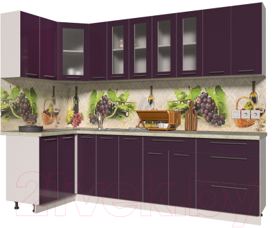 Готовая кухня Интерлиния Мила Пластик 1.2x2.7 - фото