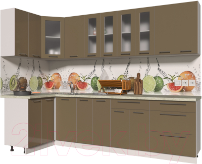 Готовая кухня Интерлиния Мила Пластик 1.2x2.8 - фото