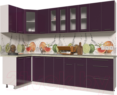 Готовая кухня Интерлиния Мила Пластик 1.2x2.8 - фото