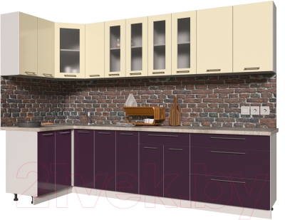 Готовая кухня Интерлиния Мила Пластик 1.2x2.9 - фото