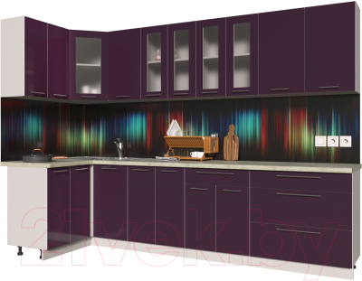 Готовая кухня Интерлиния Мила Пластик 1.2x3.0 - фото