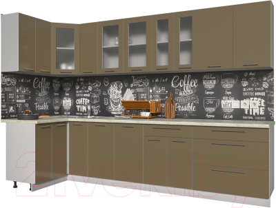 Готовая кухня Интерлиния Мила Пластик 1.2x3.1 - фото