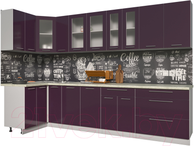 Готовая кухня Интерлиния Мила Пластик 1.2x3.1 - фото