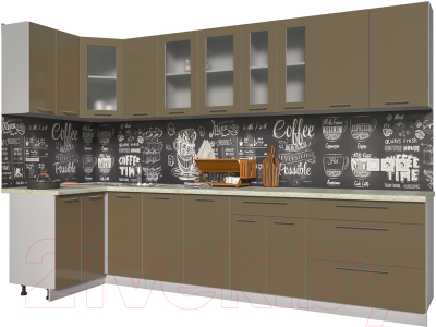 Готовая кухня Интерлиния Мила Пластик 1.2x3.2 - фото