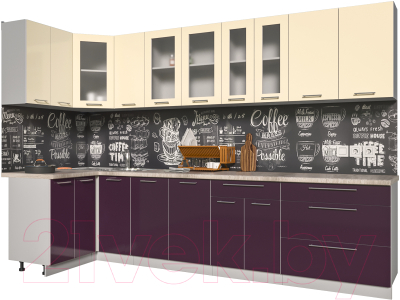 Готовая кухня Интерлиния Мила Пластик 1.2x3.2 - фото