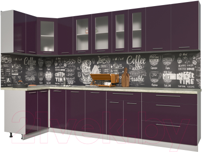 Готовая кухня Интерлиния Мила Пластик 1.2x3.2 - фото