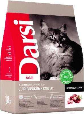 Сухой корм для кошек Darsi Adult Мясное ассорти / 37148 (1.8кг) - фото