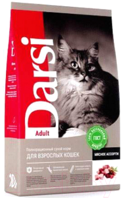 Сухой корм для кошек Darsi Adult Мясное ассорти / 37179 (10кг) - фото