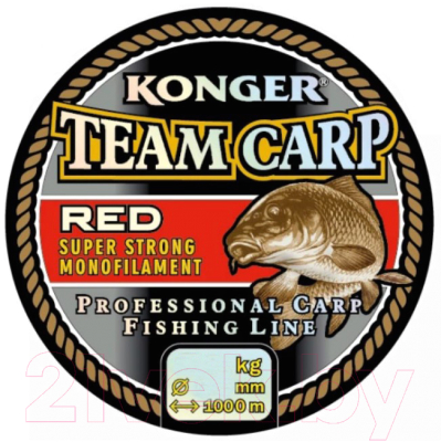 Леска монофильная Konger Team Carp Red 0.25мм 1000м / 265001025 - фото