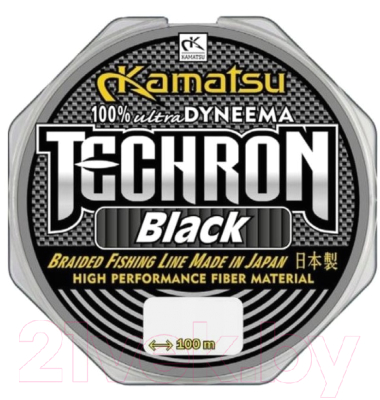 Леска плетеная KAMATSU Techron Black 0.08мм 100м / 255100008 - фото