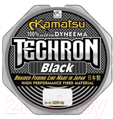 Леска плетеная KAMATSU Techron Black 0.14мм 100м / 255100014 - фото