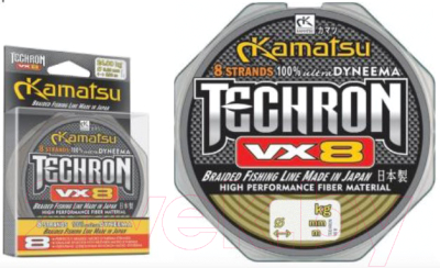 Леска плетеная KAMATSU Techron VX8 0.14мм 100м / 256100014