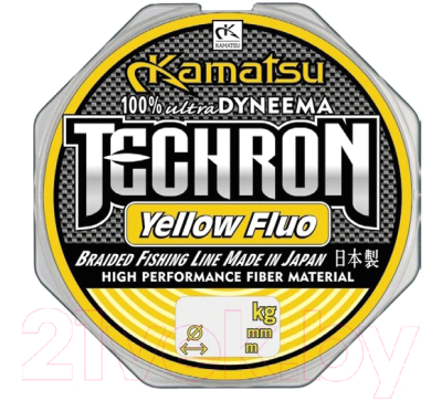 Леска плетеная KAMATSU Techron Yelloy Fluo 0.18мм 150м / 258150018 - фото