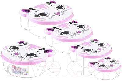 Набор контейнеров Эльфпласт Pets Кот EP479 - фото