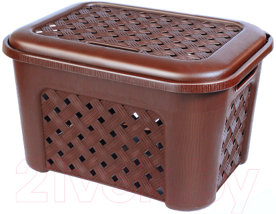 Корзина для белья Эльфпласт Виола EP348 (25л, коричневый) - фото