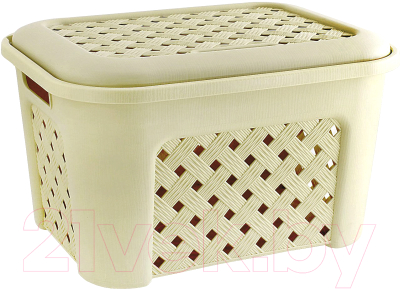Корзина для белья Эльфпласт Виола EP348 (25л, слоновая кость) - фото