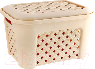 Корзина для белья Эльфпласт Виола EP348 (25л, бежевая) - фото