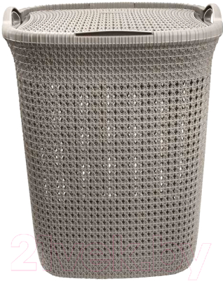 Корзина для белья Эльфпласт Paola EP426 (55л, серо-коричневый) - фото