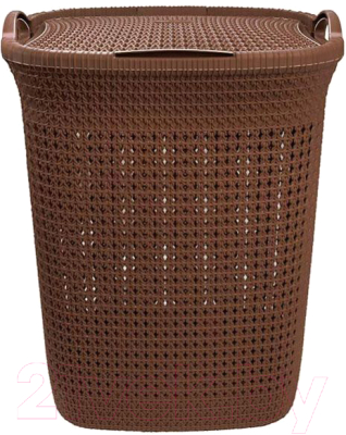 Корзина для белья Эльфпласт Paola EP467 (37л, коричневый) - фото