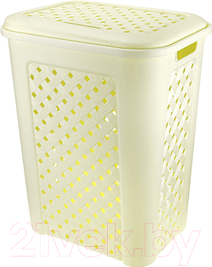 Корзина для белья Эльфпласт Виола EP204 (30л, слоновая кость) - фото