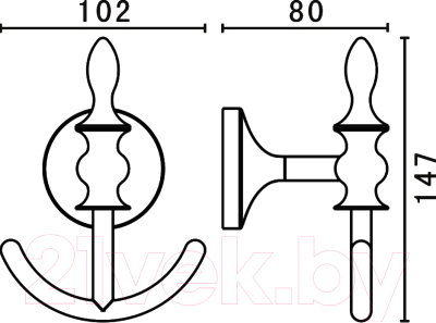 Крючок для ванной Art&Max Bohemia AM-E-4286B-Br