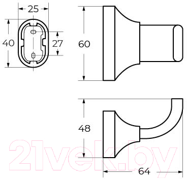 Крючок для ванной Art&Max Ovale AM-E-4086