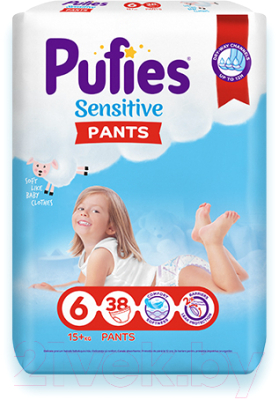 Подгузники-трусики детские Pufies Sensitive Extra Large 15+ кг - фото