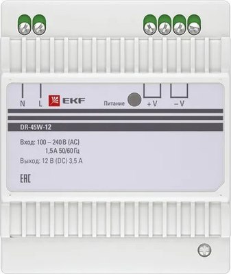 Блок питания на DIN-рейку EKF PROxima DR-45W-12