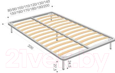 Ортопедическое основание Askona С ламелями 140x200