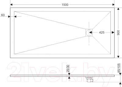 Душевой поддон RGW ST-0159G / 16152915-02