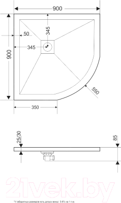Душевой поддон RGW ST/R-0100G / 16153100-02