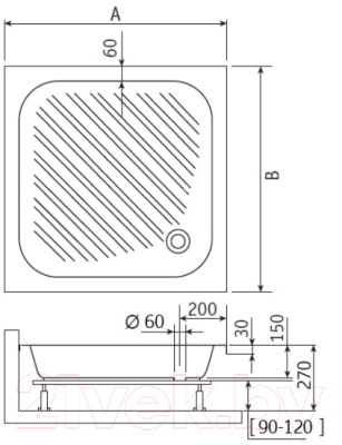 Душевой поддон RGW B/CL-S / 16180188-51