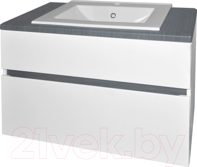 Тумба с умывальником Гамма Люкс 2 П-90 (дуб шато) - фото