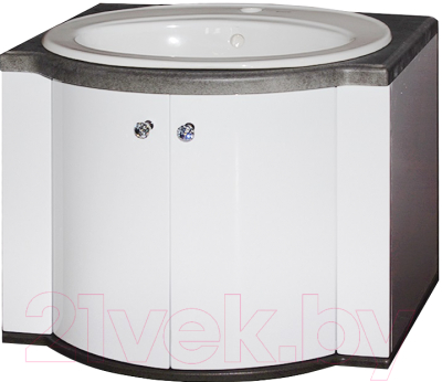 Тумба с умывальником Гамма Люкс 4П - 65 (камень темный) - фото