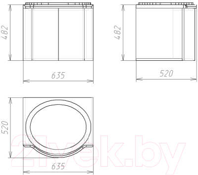 Тумба с умывальником Гамма Люкс 4П - 65 (камень темный)